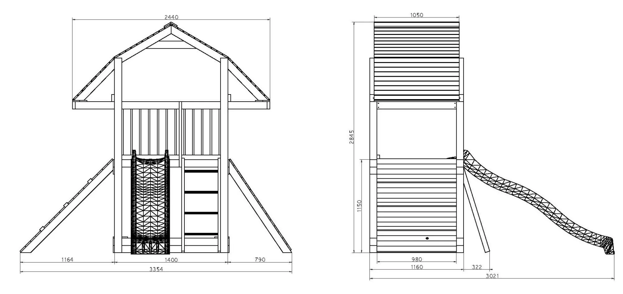 Complex de joaca Fungoo Buffalo (Wood Teak)