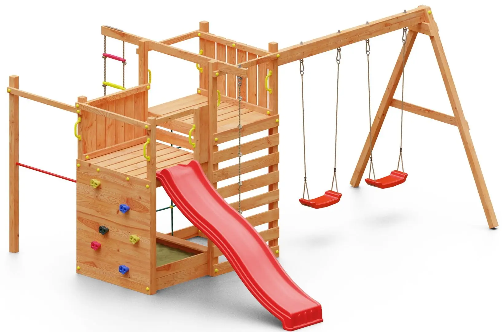 Complex pentru joaca Fungoo Climbing Star 3 (Wood Teak)