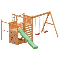 Complex pentru joaca Fungoo Climbing Star 3 (Wood Teak)