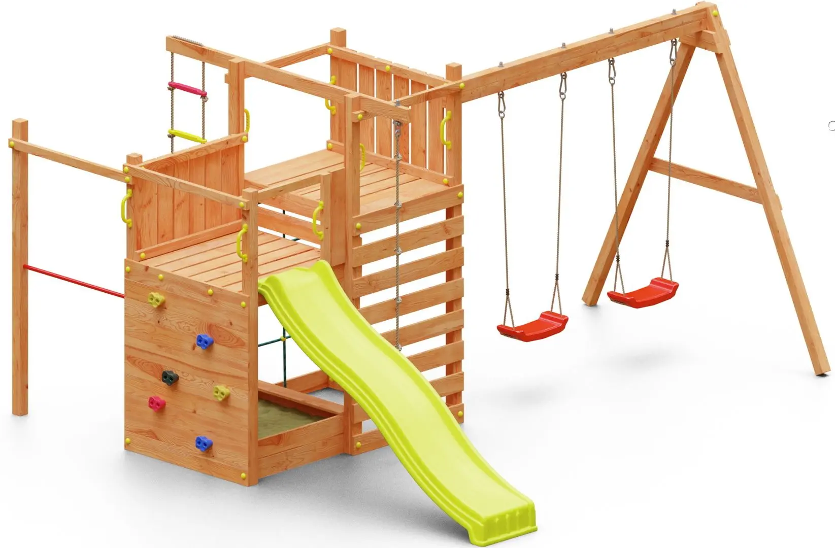 Complex pentru joaca Fungoo Climbing Star 3 (Wood Teak)