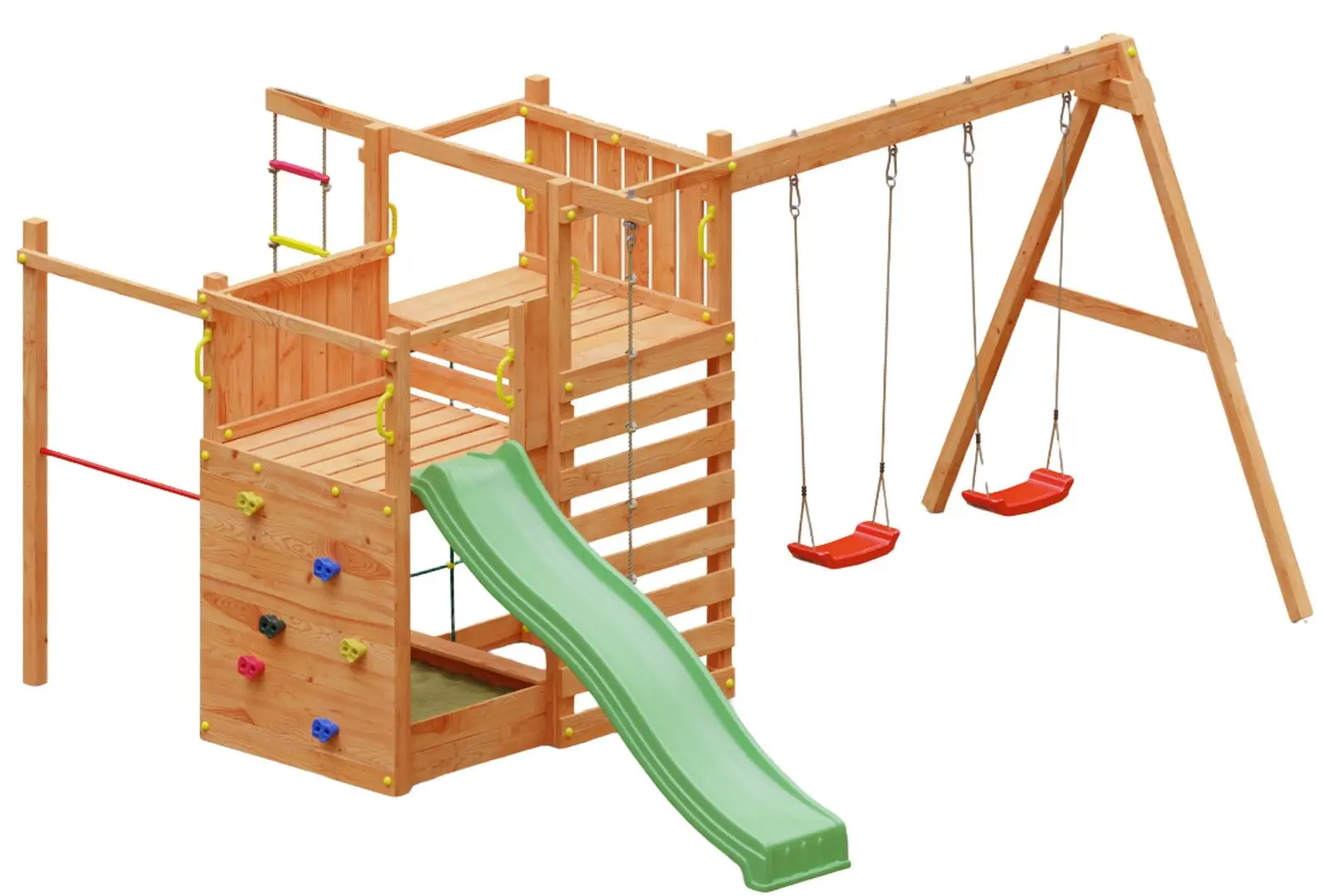 Complex pentru joaca Fungoo Climbing Star 3 (Wood Teak)