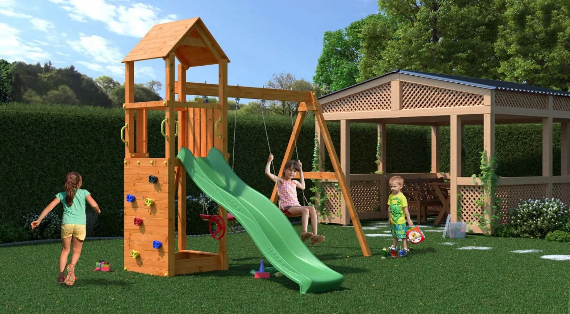 Complex pentru joaca Fungoo Flappi (Wood Teak)