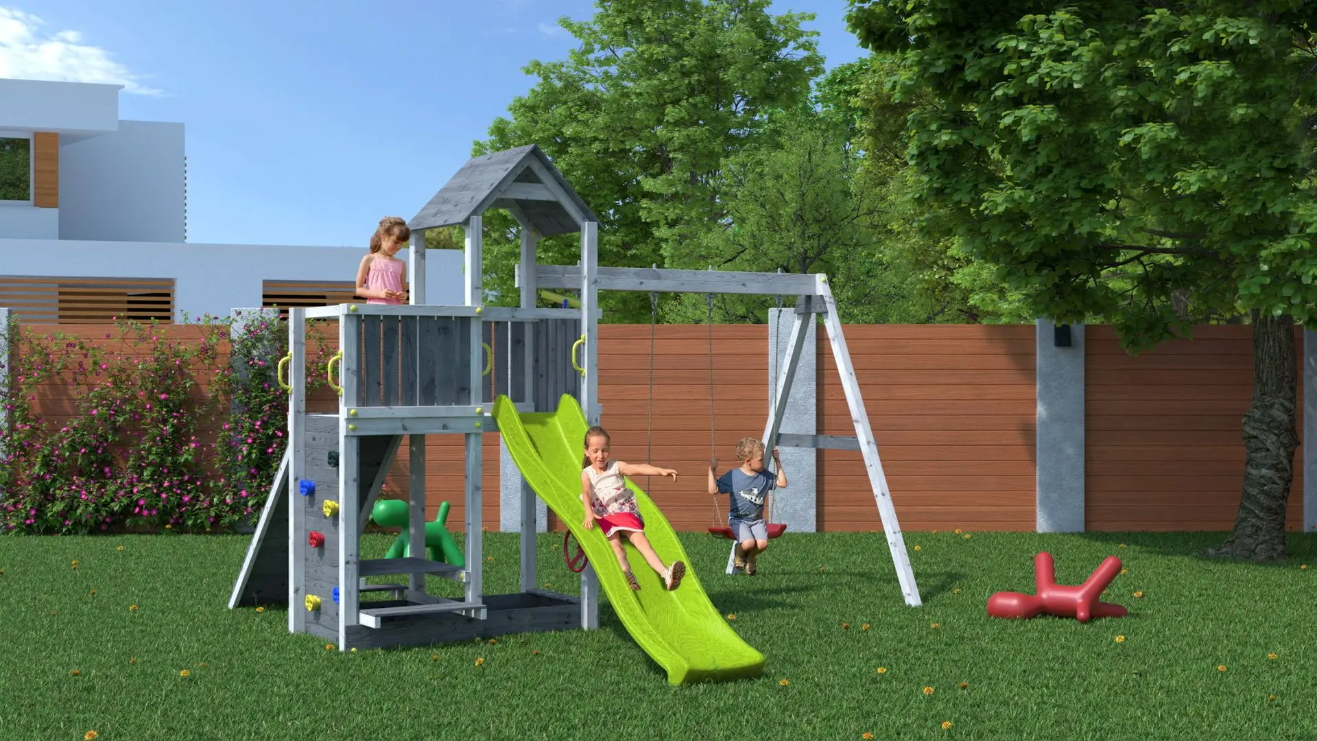 Complex pentru joaca Fungoo Floppi (Grey/White)