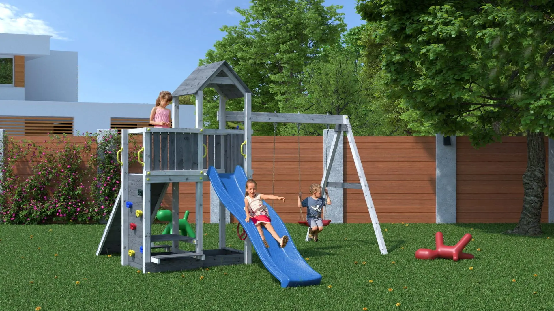 Complex pentru joaca Fungoo Floppi (Grey/White)