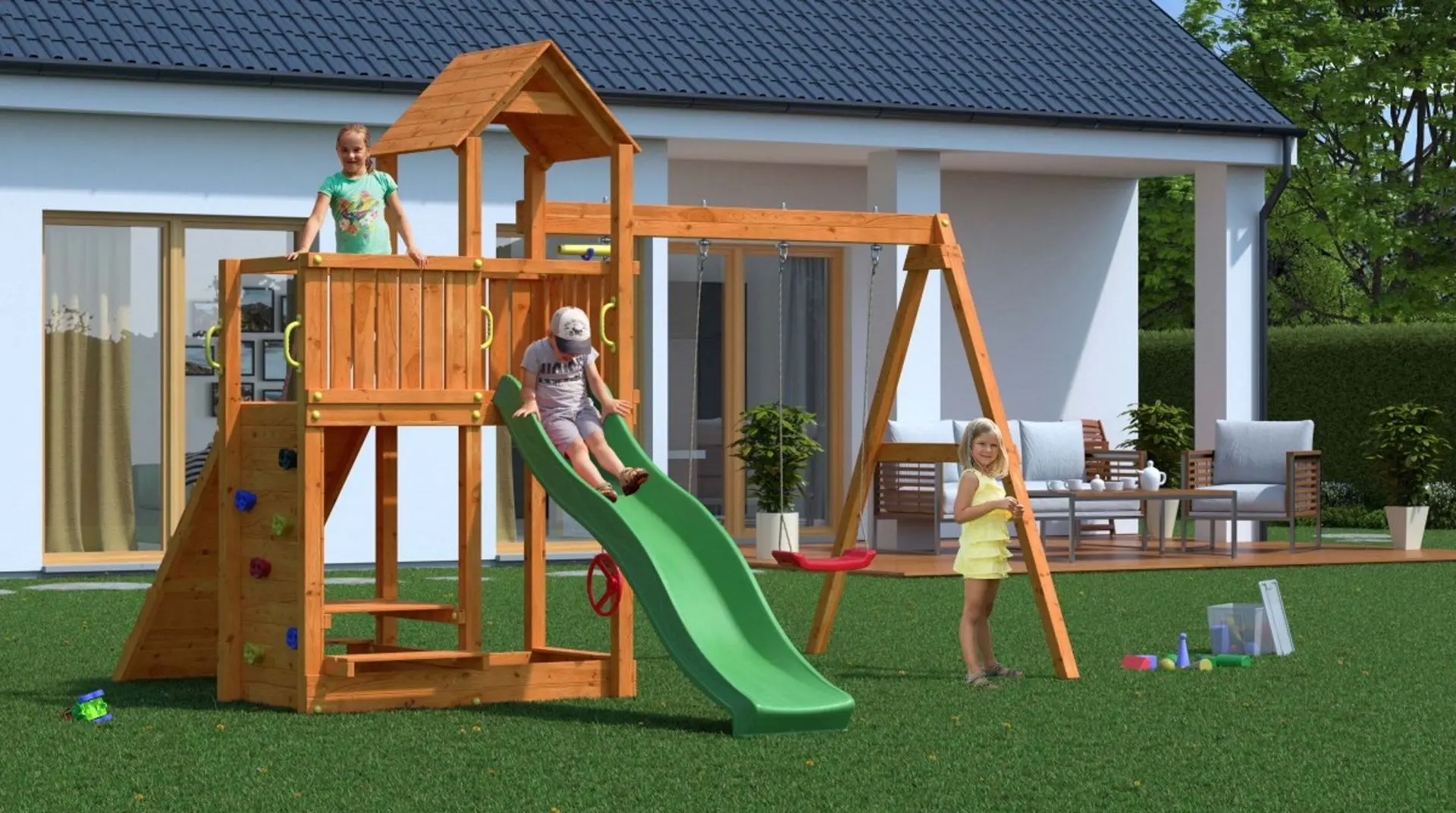 Complex pentru joaca Fungoo Floppi (Wood Teak)