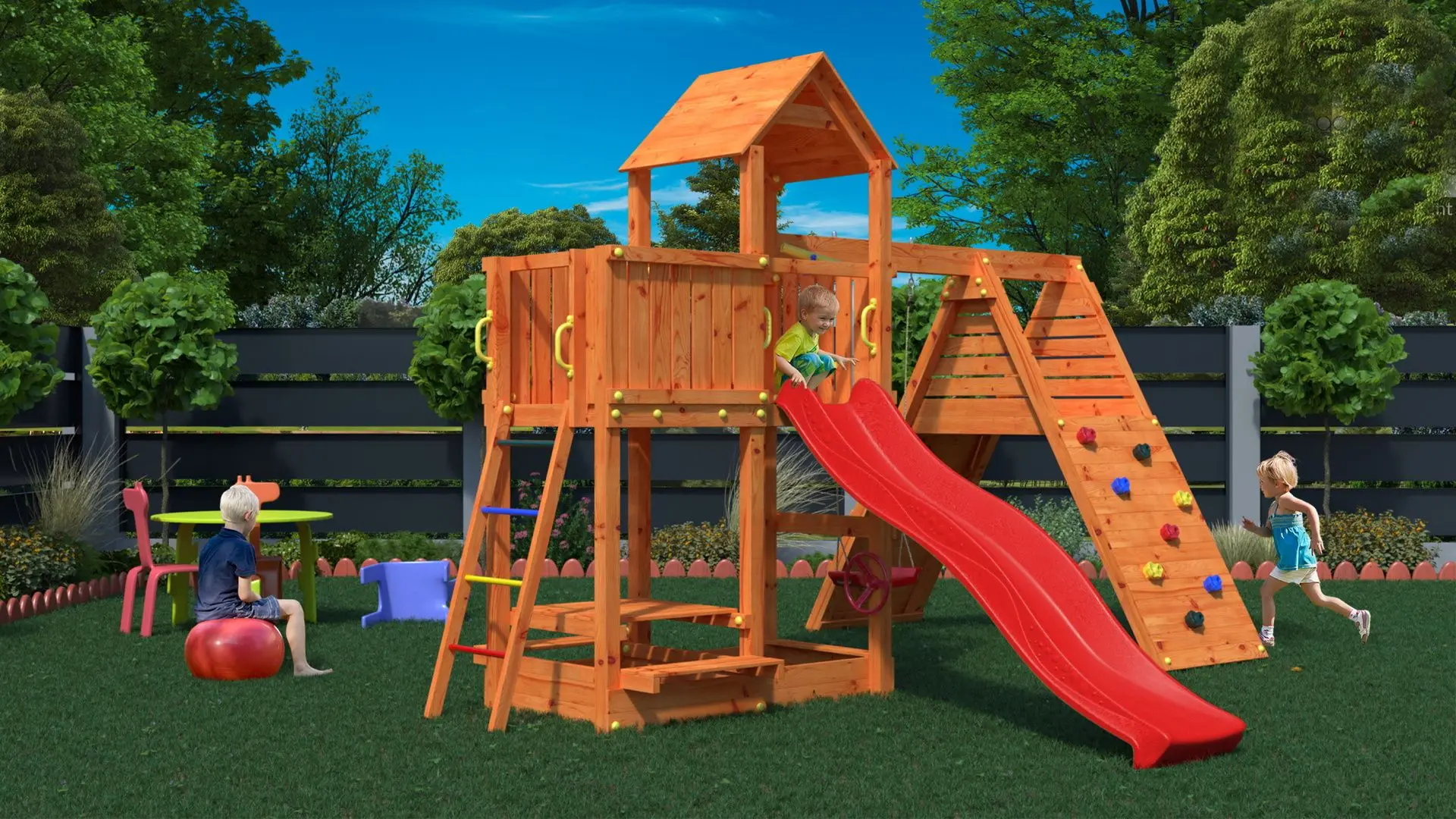 Complex pentru joaca Fungoo Fluppi (Wood Teak)