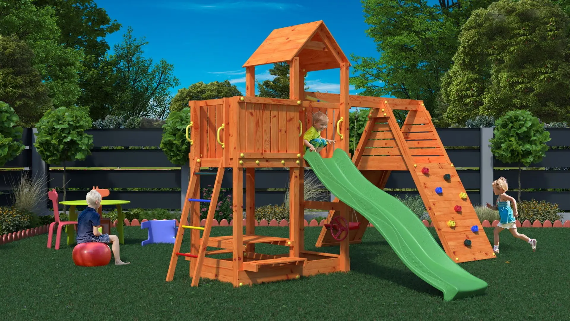 Complex pentru joaca Fungoo Fluppi (Wood Teak)