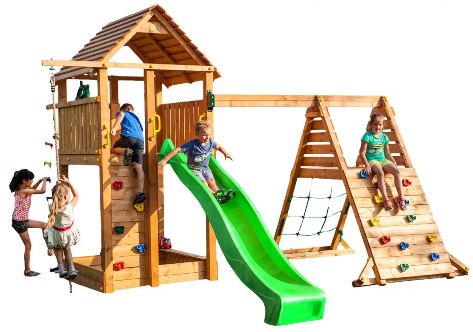 Complex pentru joaca Fungoo Fortress Spider+ (Wood Teak)