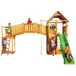 Complex de joaca Fungoo Fortress Tiptop Rainbow (Wood Teak)