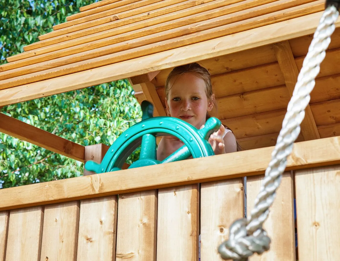 Complex pentru joaca Fungoo Fortress Toybox (Wood Teak)