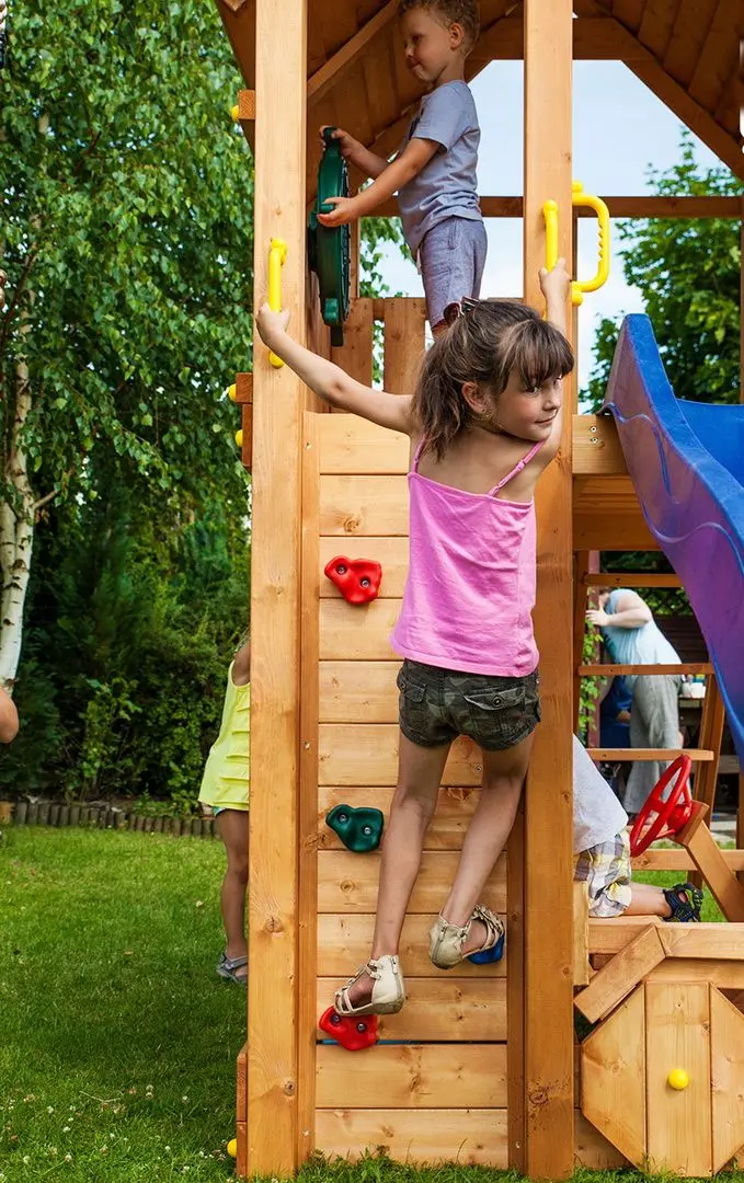 Complex pentru joaca Fungoo Fortress Toybox (Wood Teak)