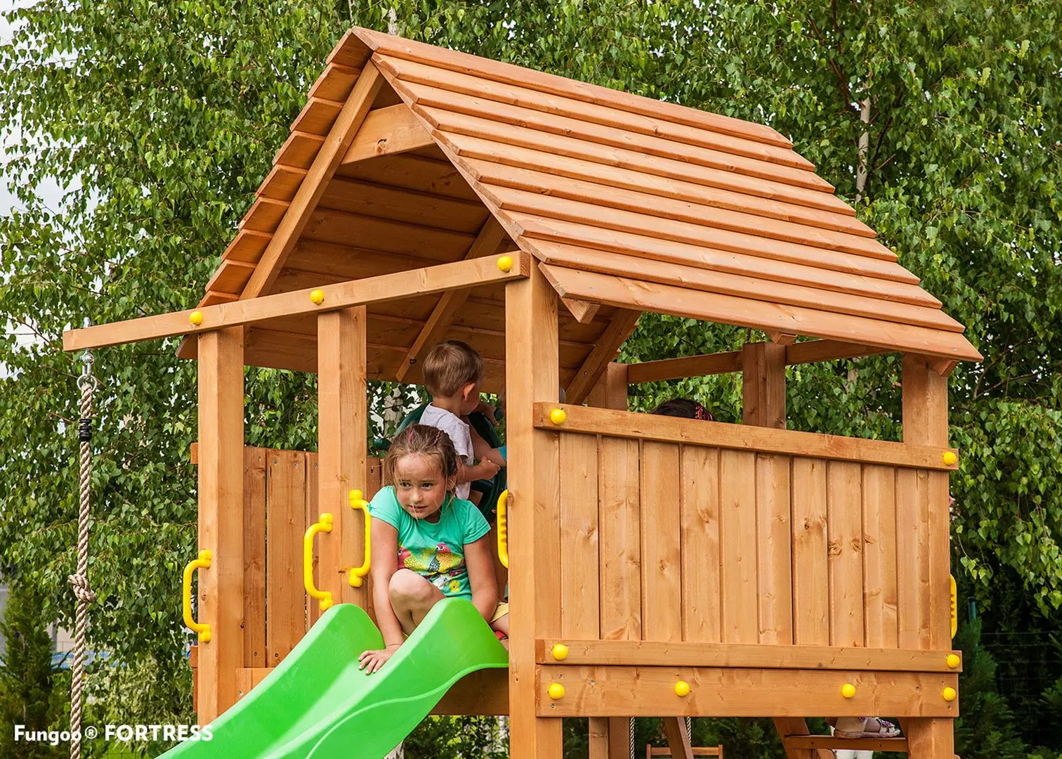 Complex pentru joaca Fungoo Fortress (Wood Teak)