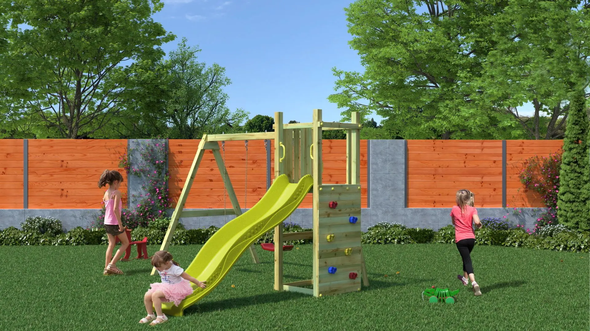 Complex pentru joaca Fungoo Funny 3 With double swing (Wood KDI)