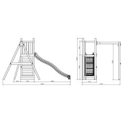 Complex pentru joaca Fungoo Funny 3 With sandbox and 1-seat swing (Wood KDI) Thumb