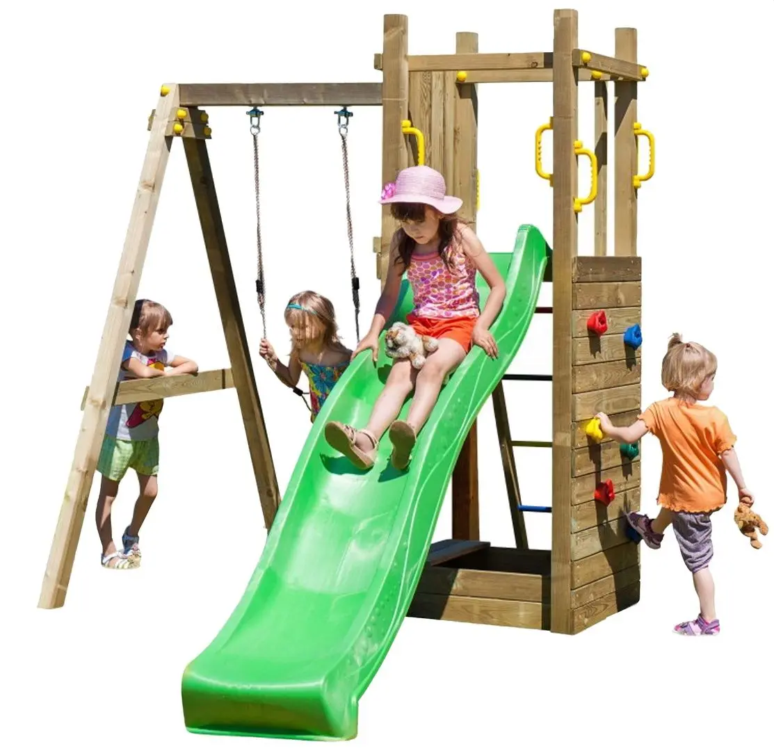 Complex pentru joaca Fungoo Funny 3 With sandbox and 1-seat swing (Wood KDI)