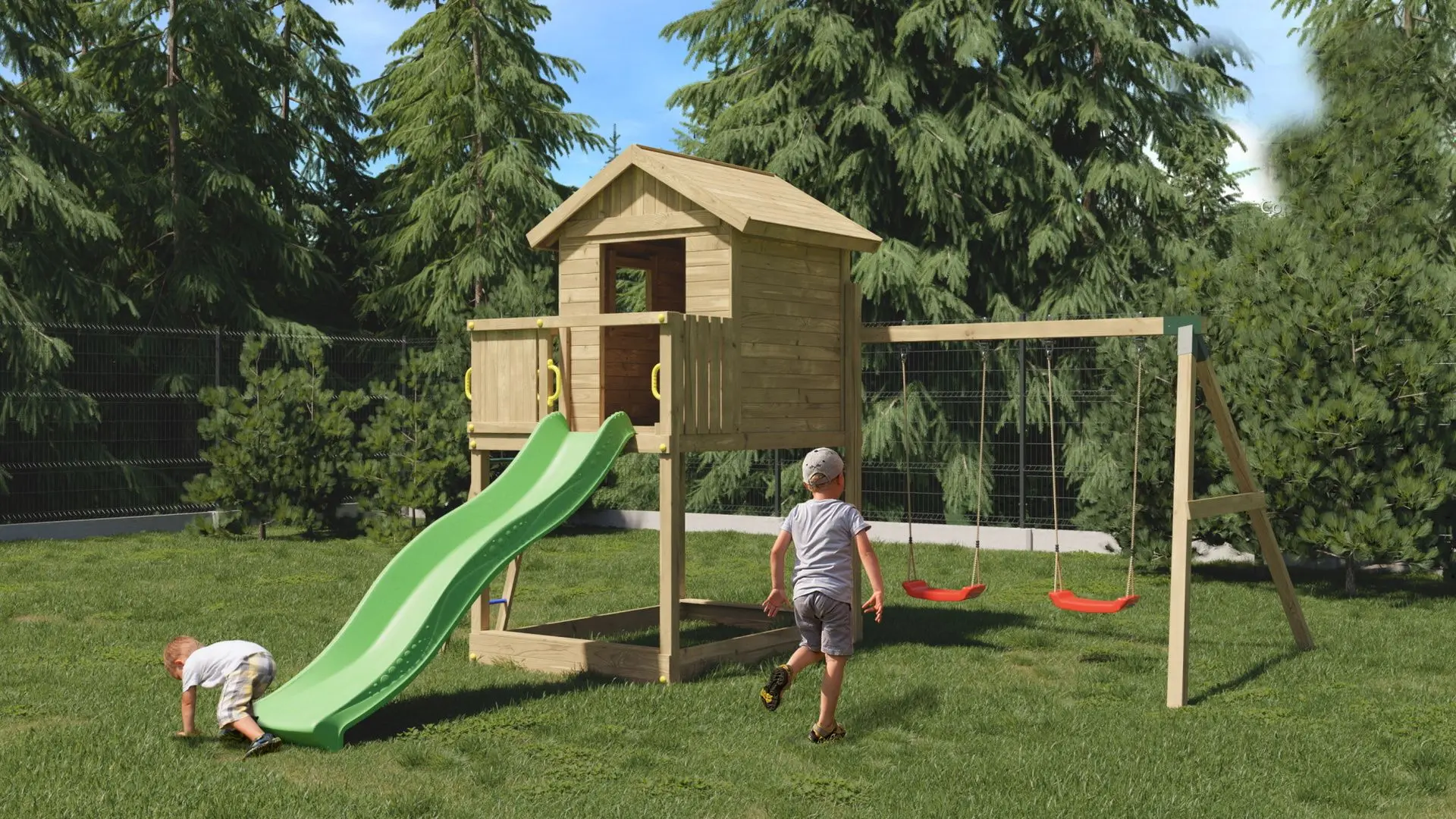 Complex de joaca Fungoo Galaxy S With double swing (Wood KDI)