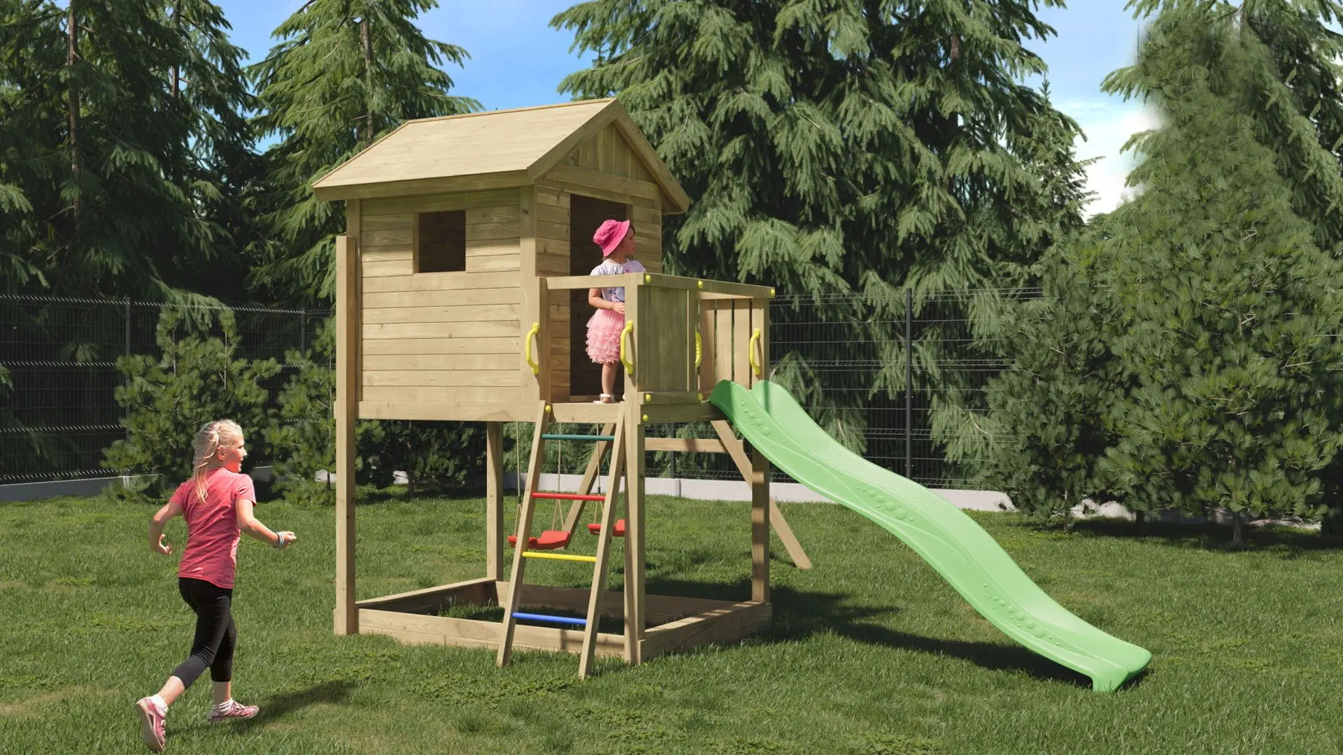 Complex de joaca Fungoo Galaxy S With double swing (Wood KDI)