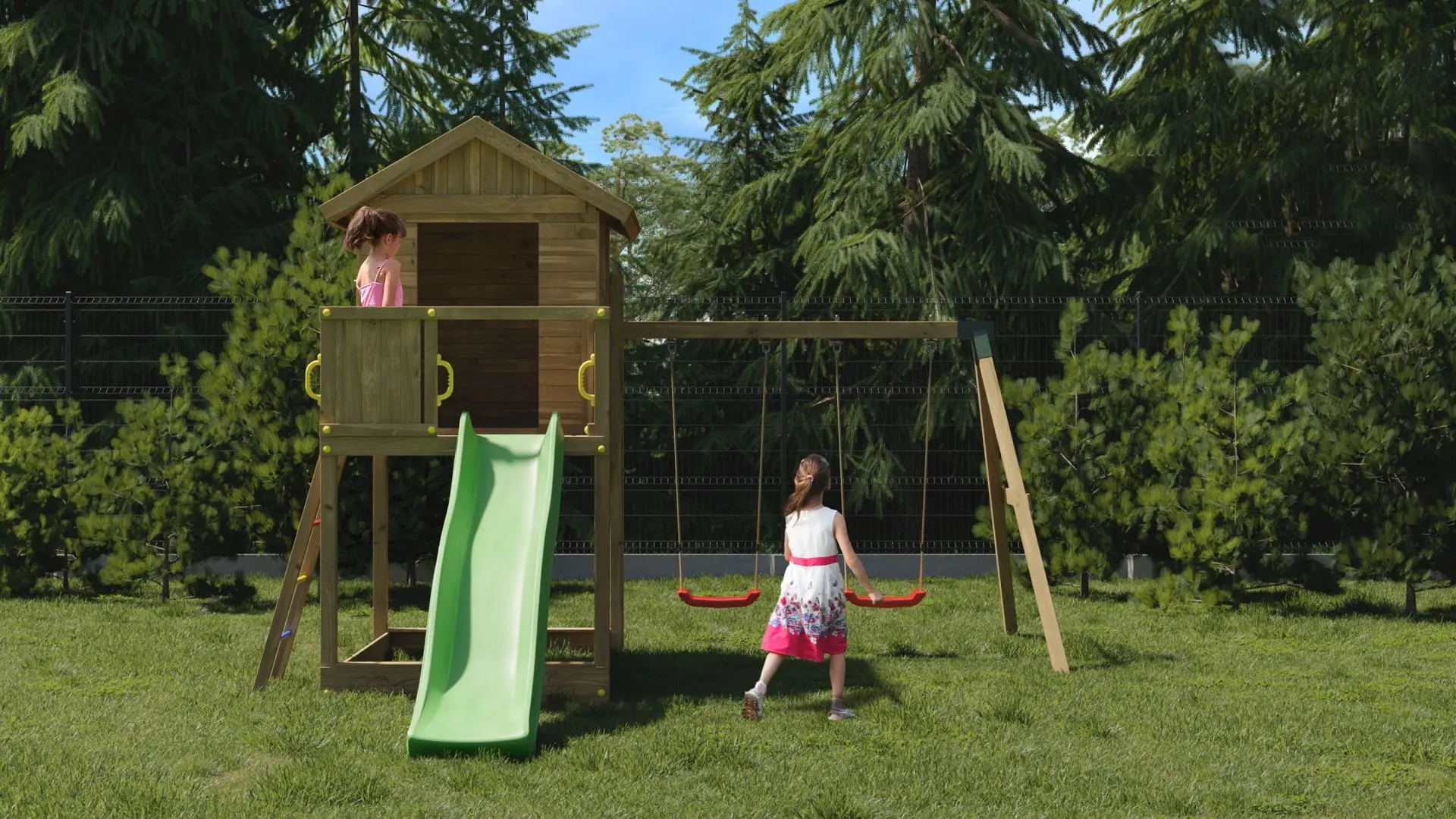 Complex de joaca Fungoo Galaxy S With double swing (Wood KDI)