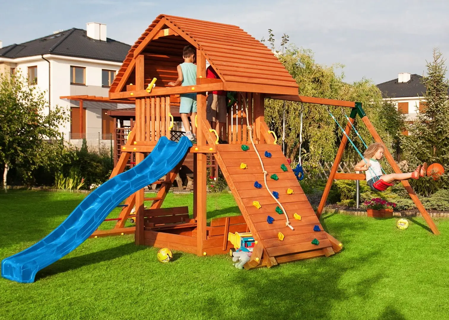 Complex de joaca Fungoo Giant Move + Beach (Wood Teak)