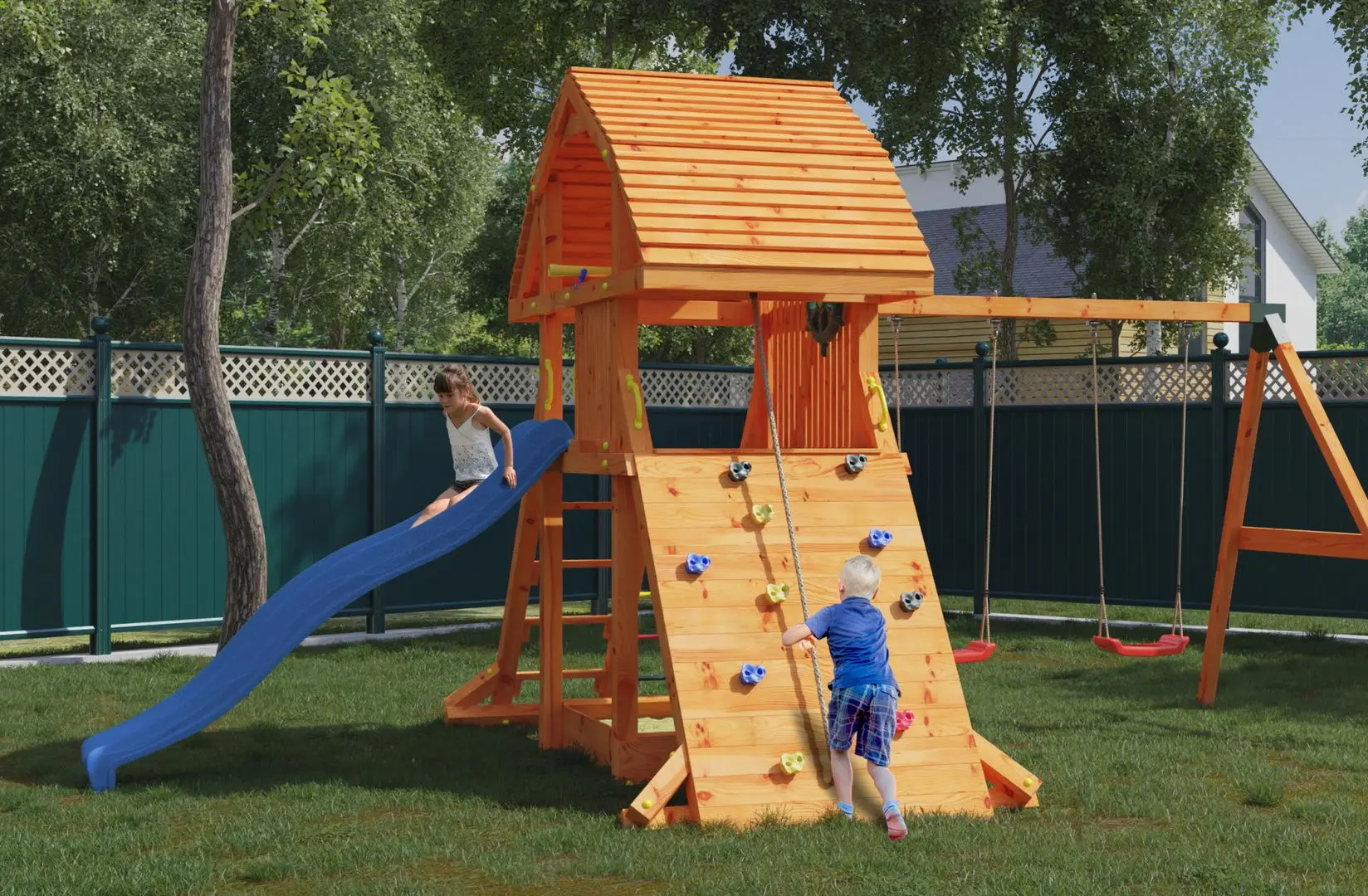 Complex de joaca Fungoo Giant Move Red (Wood Teak)