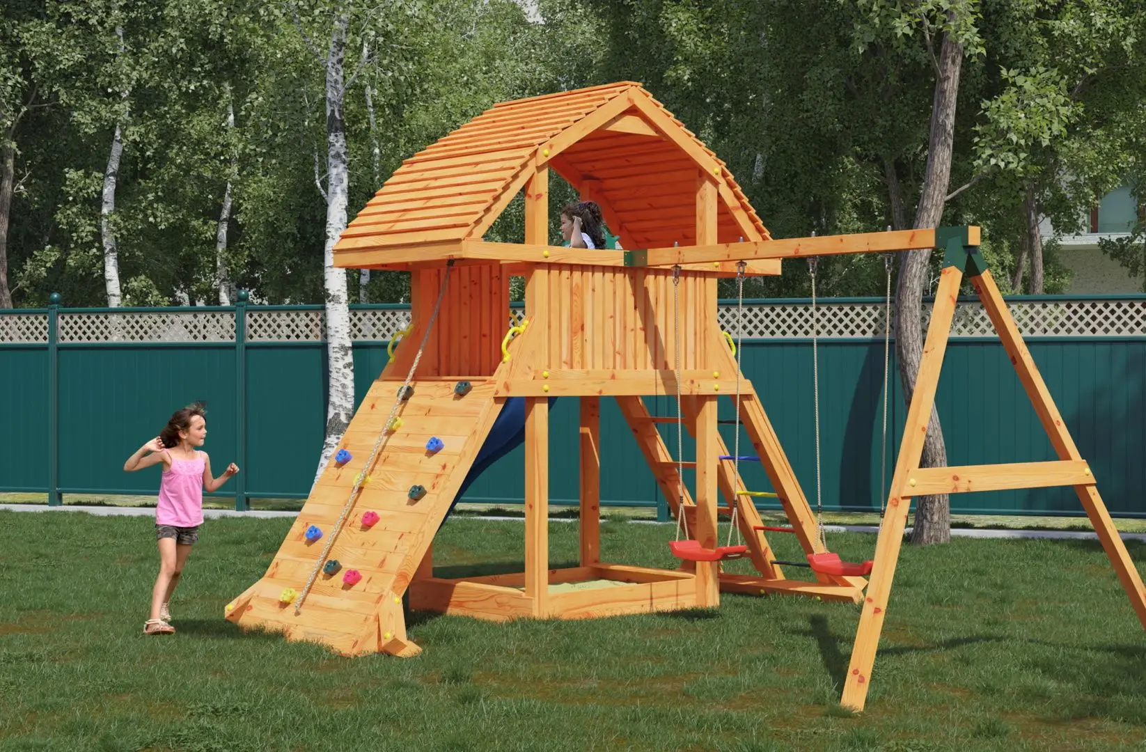 Complex de joaca Fungoo Giant Move Red (Wood Teak)