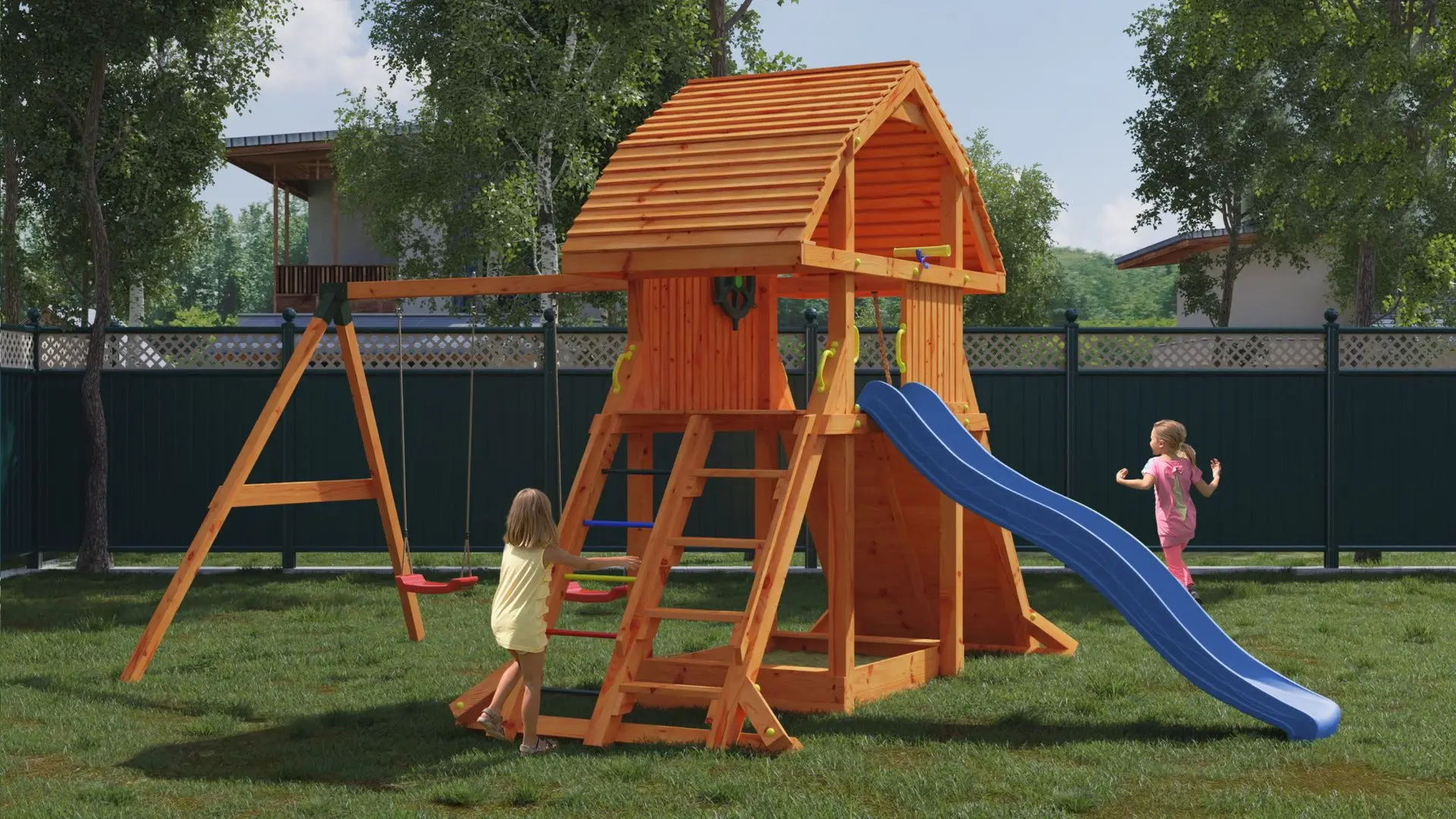 Complex de joaca Fungoo Giant Move Red (Wood Teak)