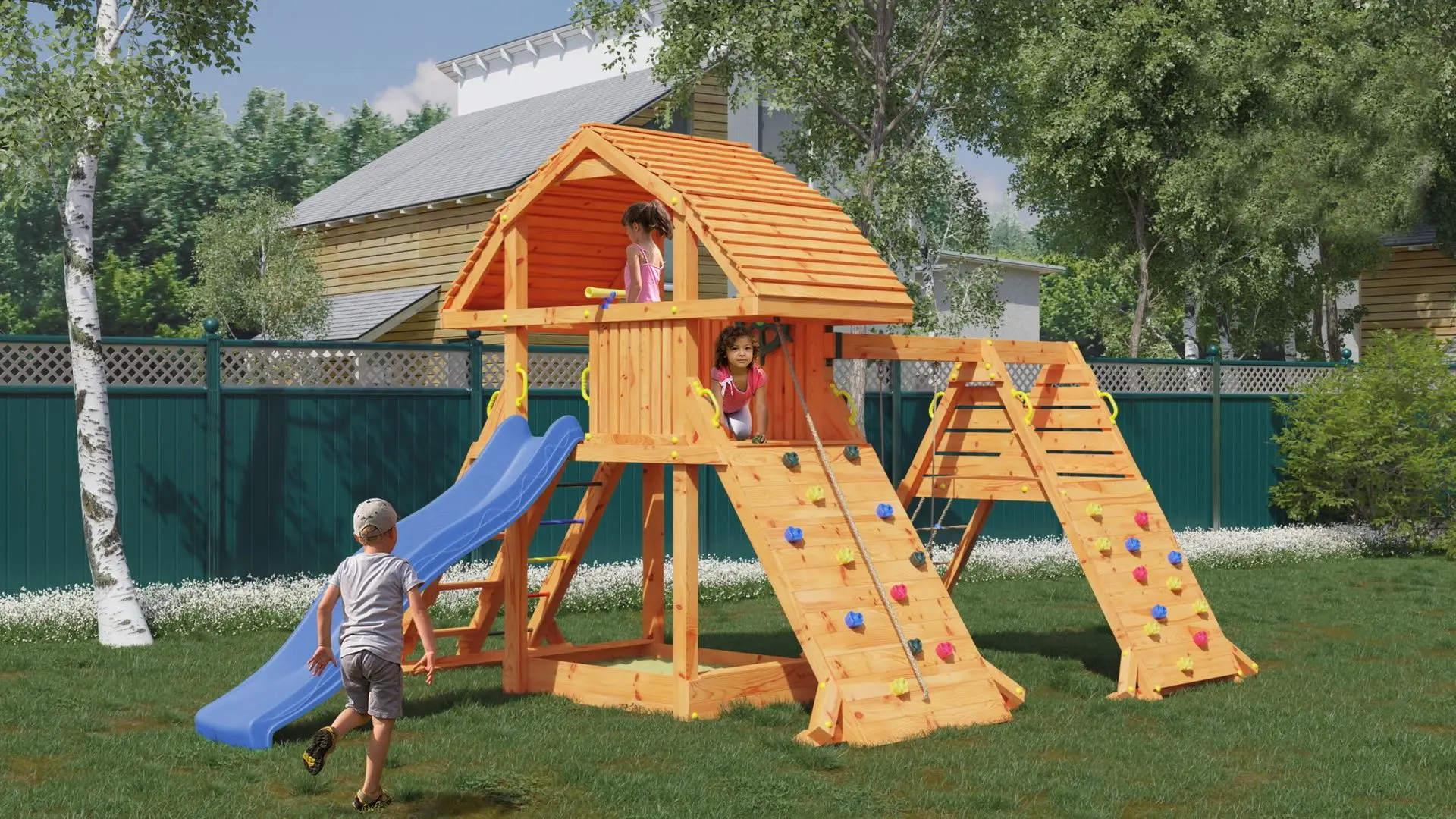 Complex de joaca Fungoo Giant Spider Red (Wood Teak)