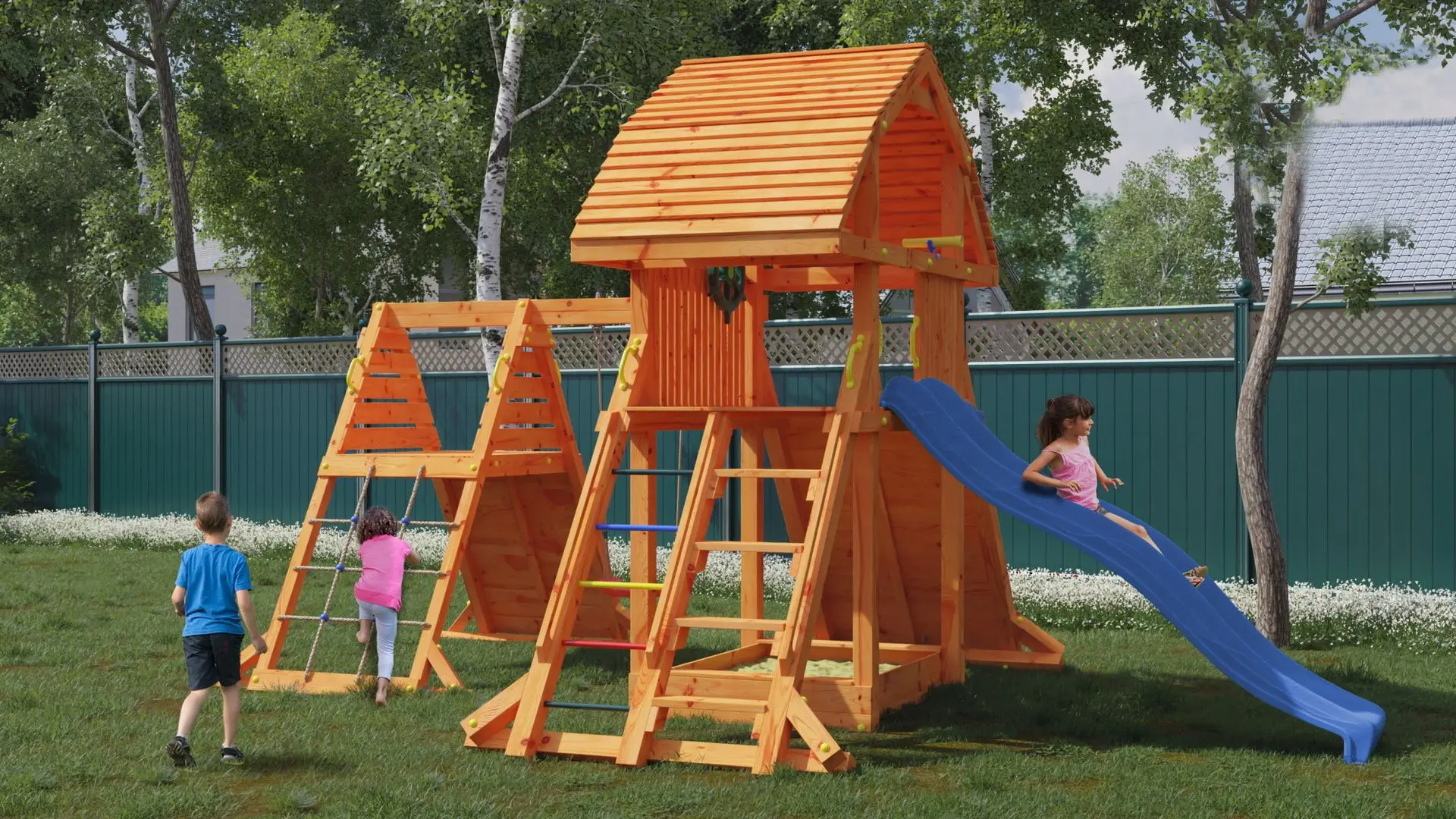 Complex de joaca Fungoo Giant Spider Red (Wood Teak)