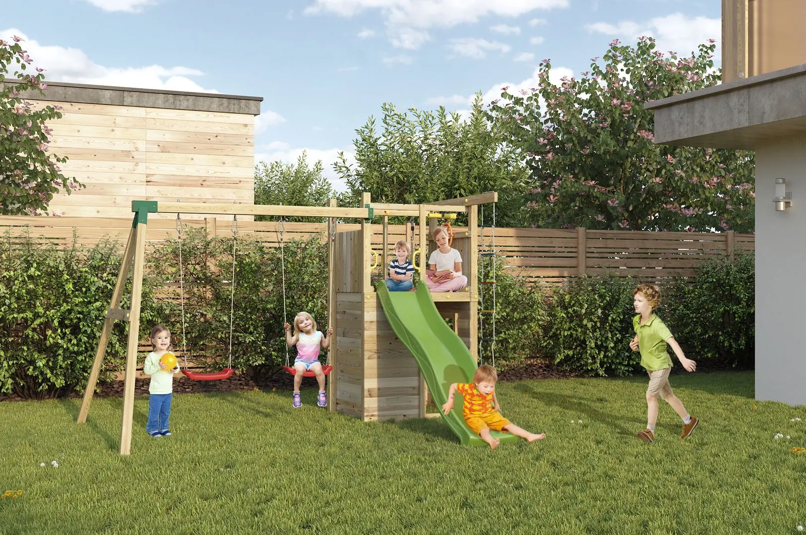 Complex de joaca Fungoo HOUSER KDI (Wood)