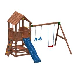 Complex de joaca Fungoo Joy Move + Step On Free Time (Wood Teak)