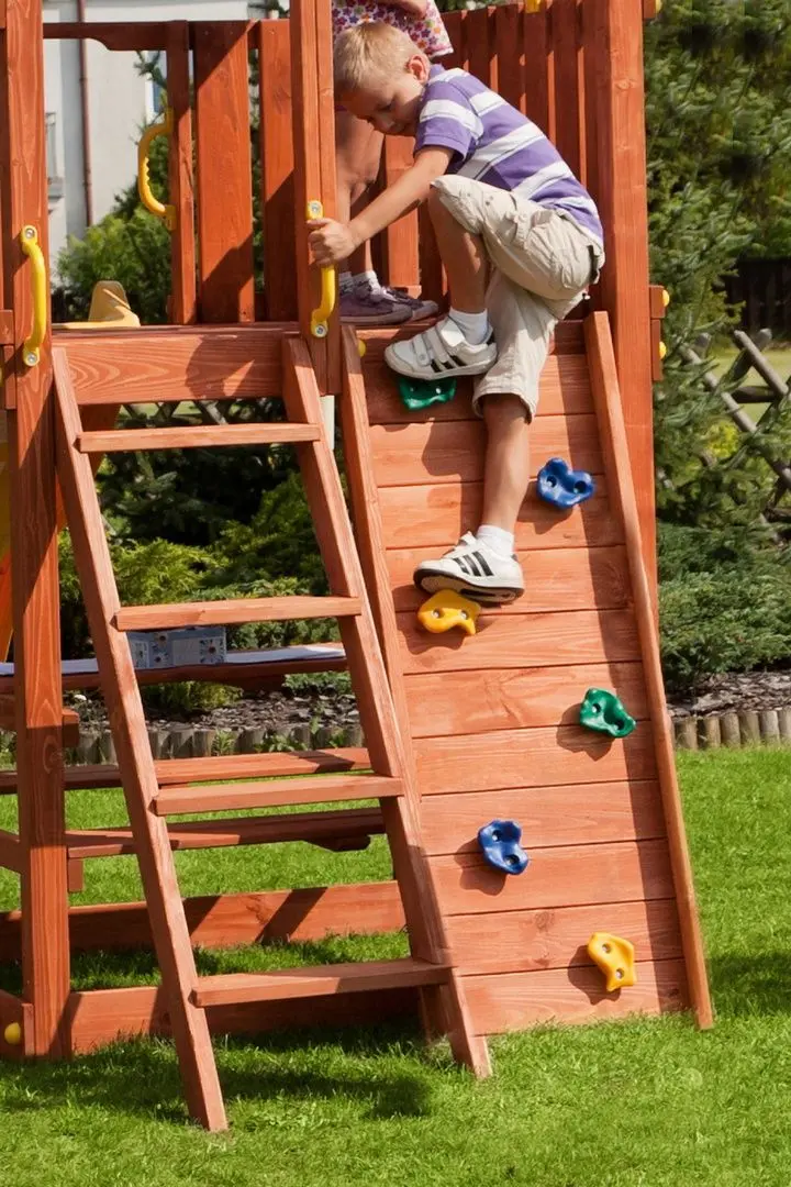 Complex de joaca Fungoo Joy Move + Step On Free Time (Wood Teak)