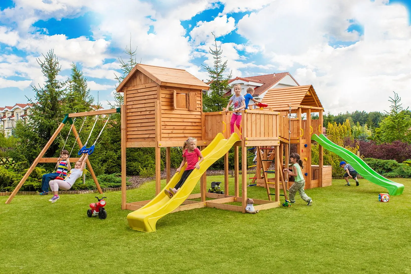 Complex de joaca Fungoo Maxi Play Box (Wood Teak)