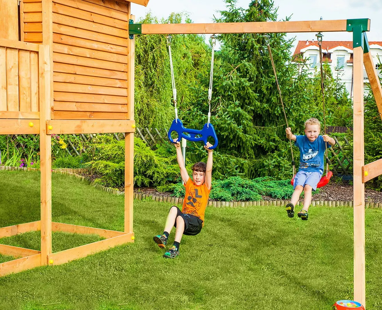 Complex de joaca Fungoo My House Move+ (Wood Teak)