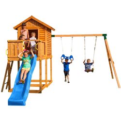 Complex de joaca Fungoo My House Move+ (Wood Teak)