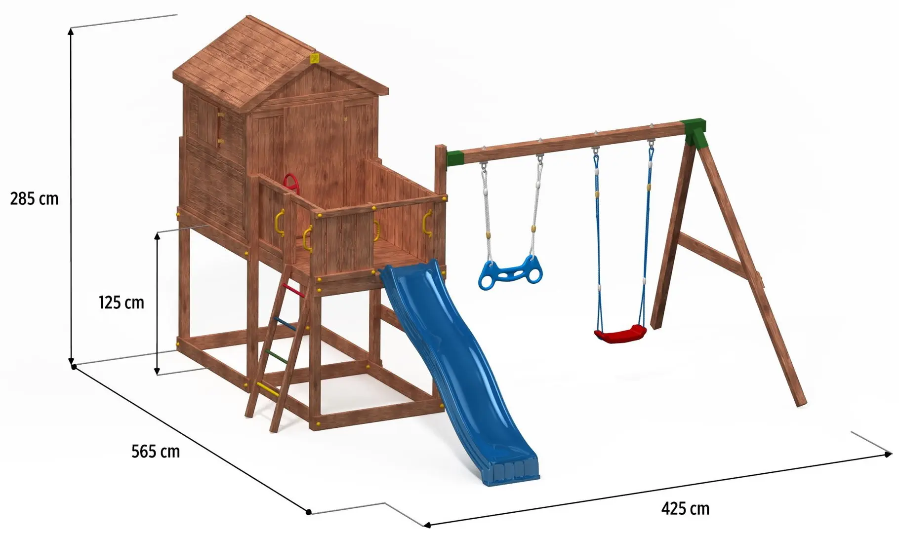 Complex de joaca Fungoo My House Move+ (Wood Teak)