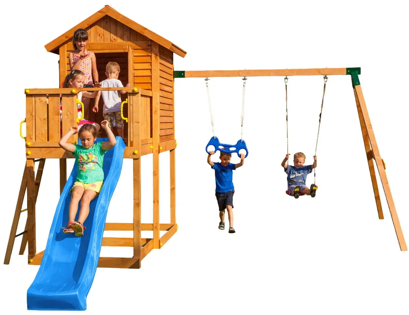 Complex de joaca Fungoo My House Move+ (Wood Teak)