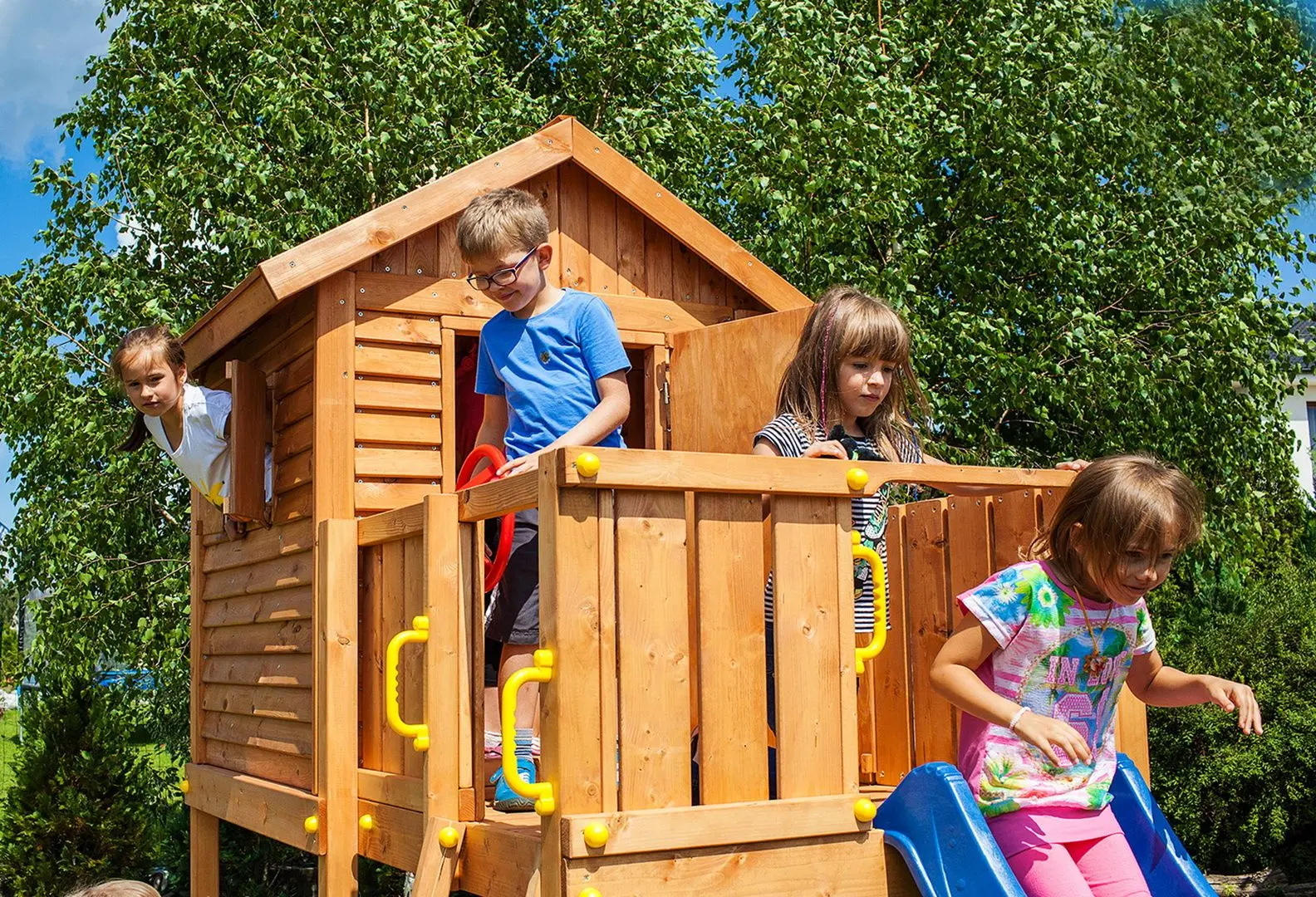 Complex de joaca Fungoo My House Spider+ (Wood Teak)