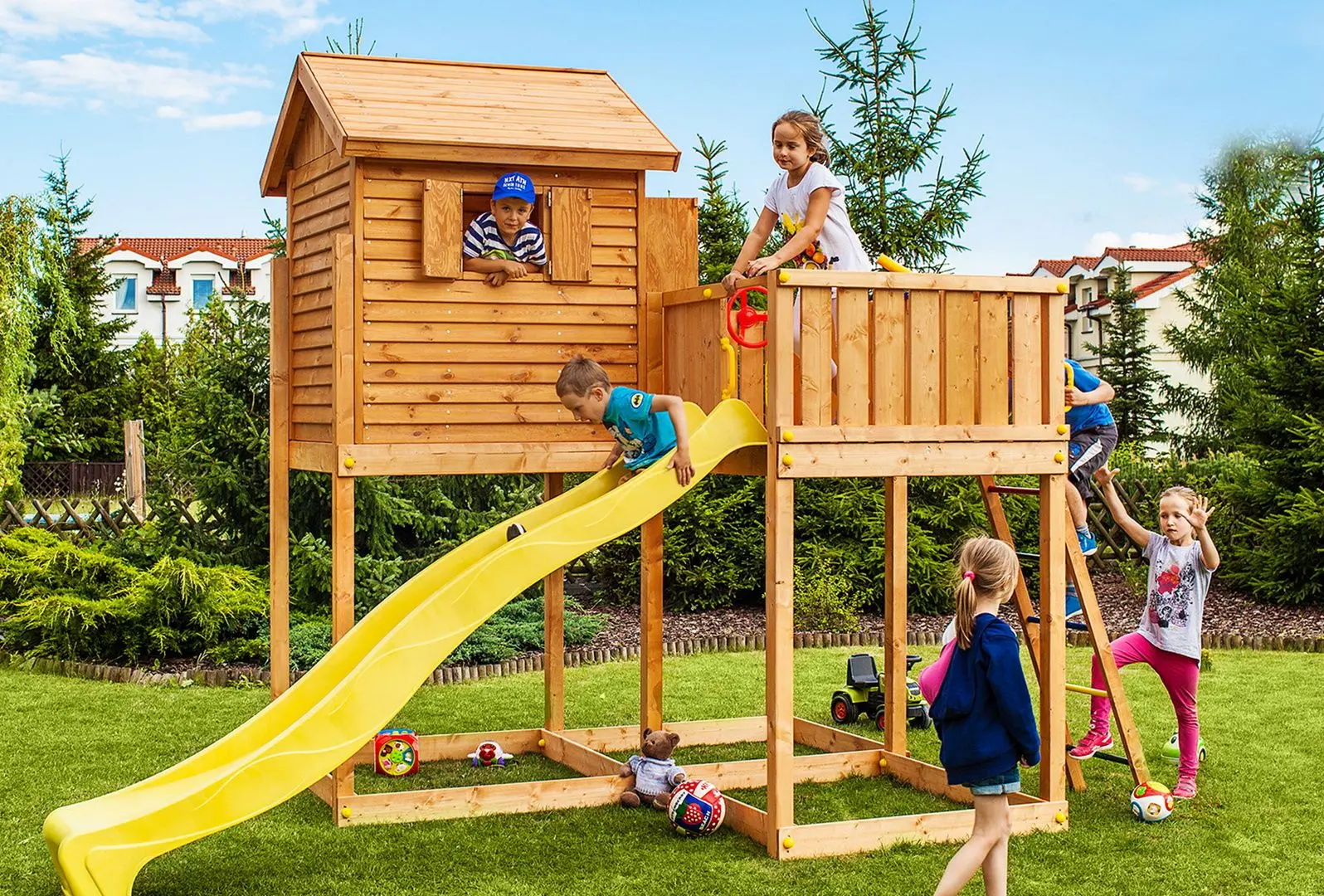 Complex de joaca Fungoo My Side Move+ (Wood Teak)