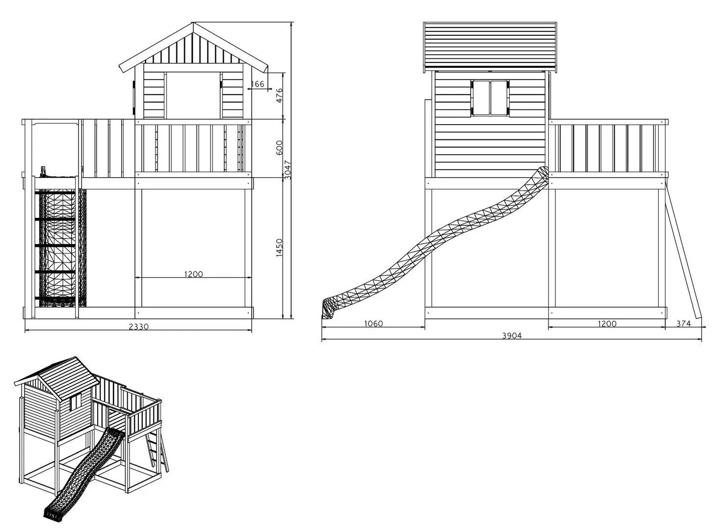 Complex de joaca Fungoo My Side Move+ (Wood Teak)