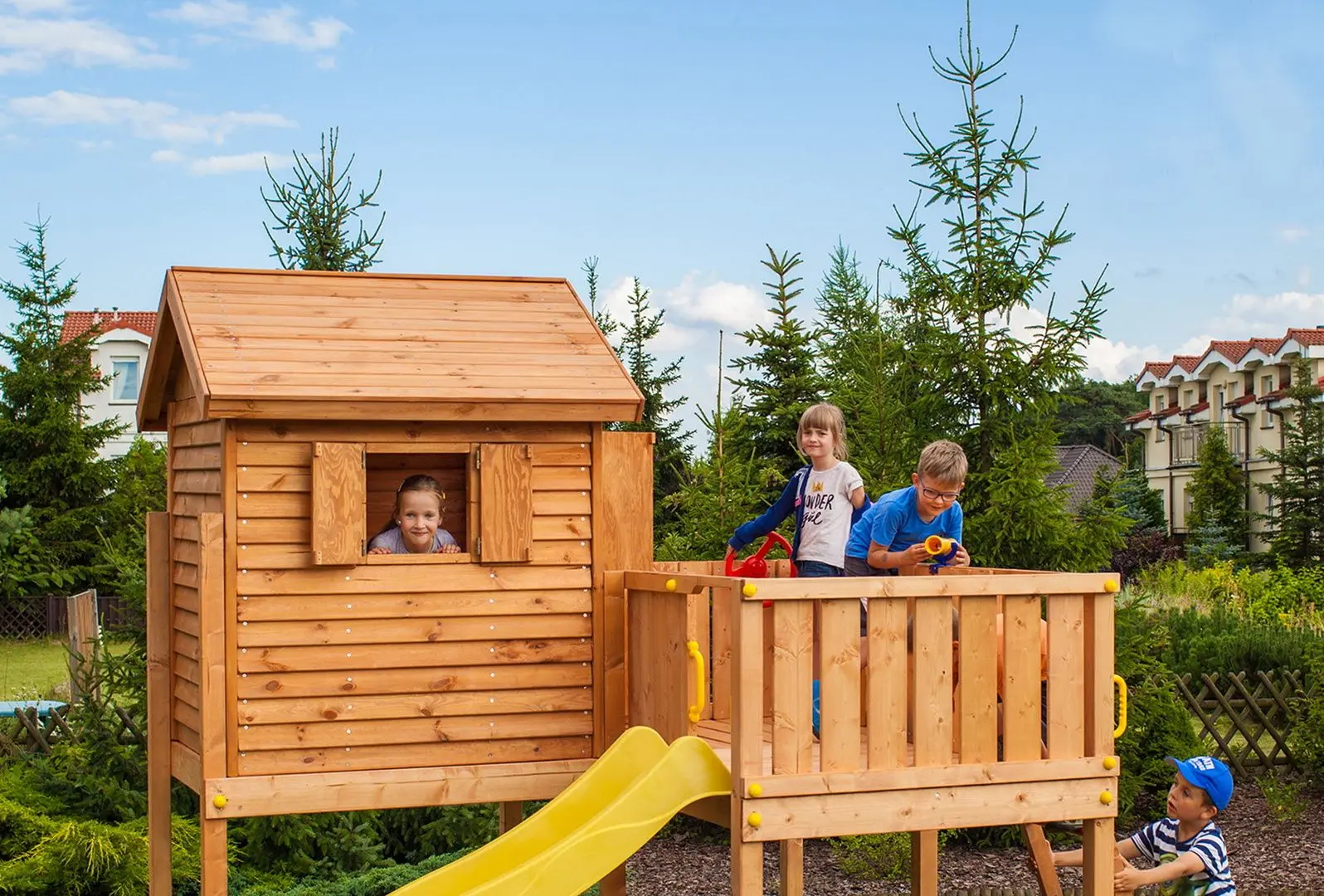 Complex de joaca Fungoo My Side Spider (Wood Teak)