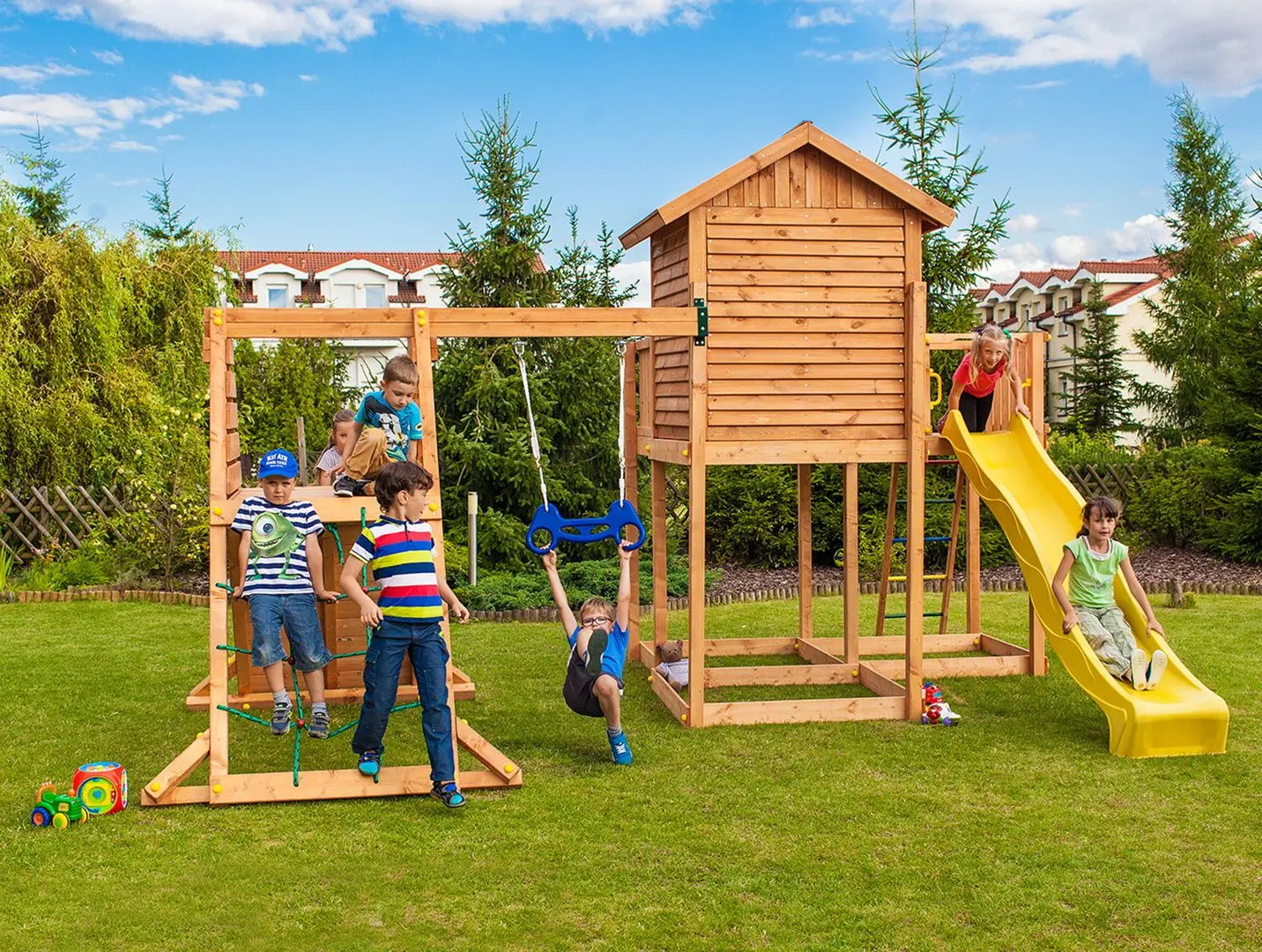 Complex de joaca Fungoo My Side Spider (Wood Teak)