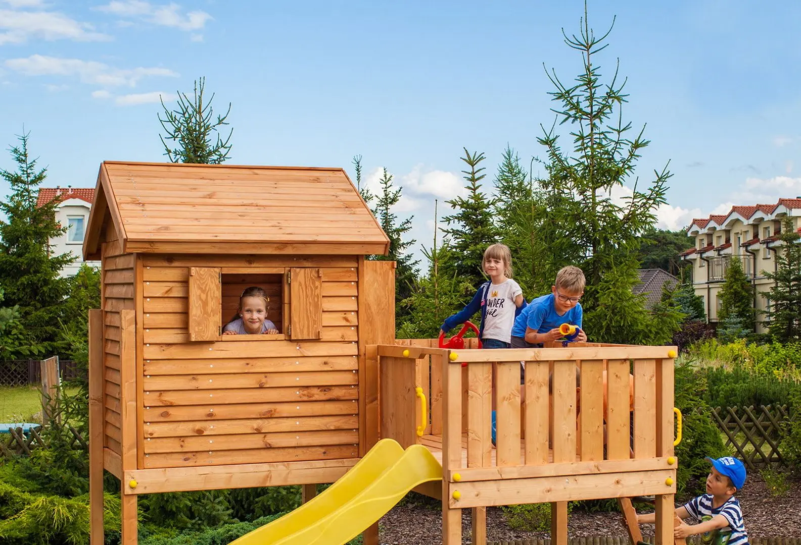 Complex de joaca Fungoo My Side Step On (Wood Teak)