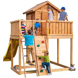 Complex de joaca Fungoo My Side Step On (Wood Teak)