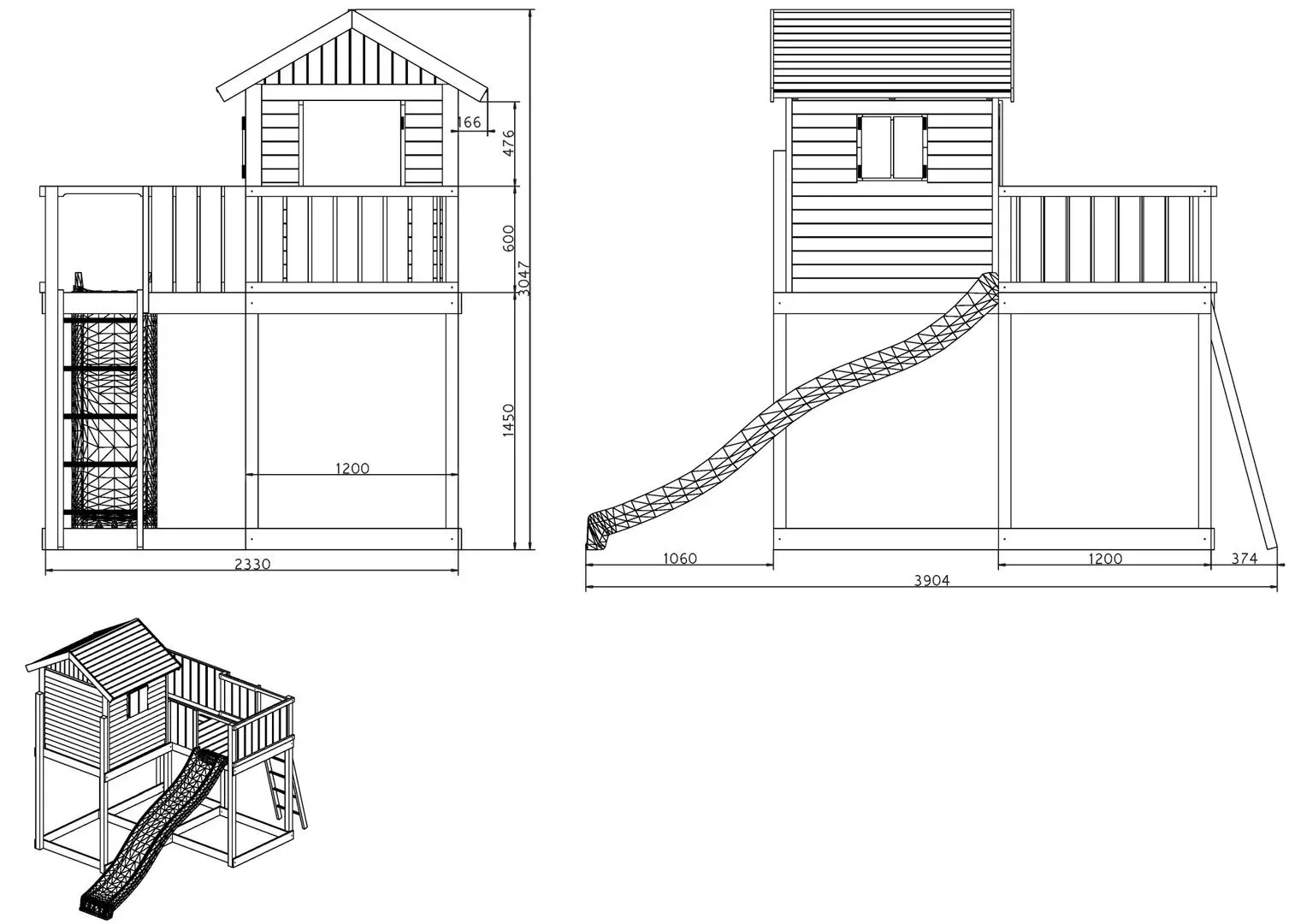 Complex de joaca Fungoo My Side (Wood Teak)
