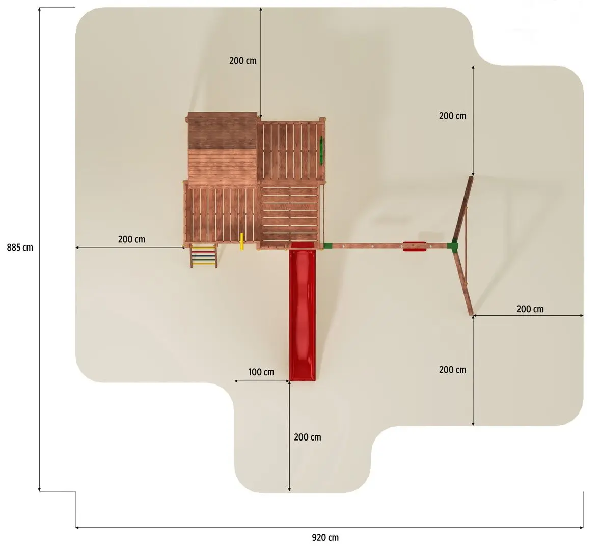 Complex de joaca Fungoo My Space XL Move+ (Wood Teak)