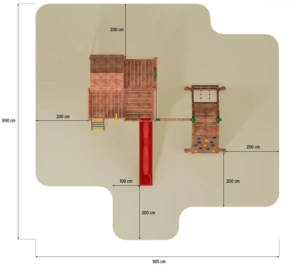 Complex de joaca Fungoo My Space XL Spider+ (Wood Teak)