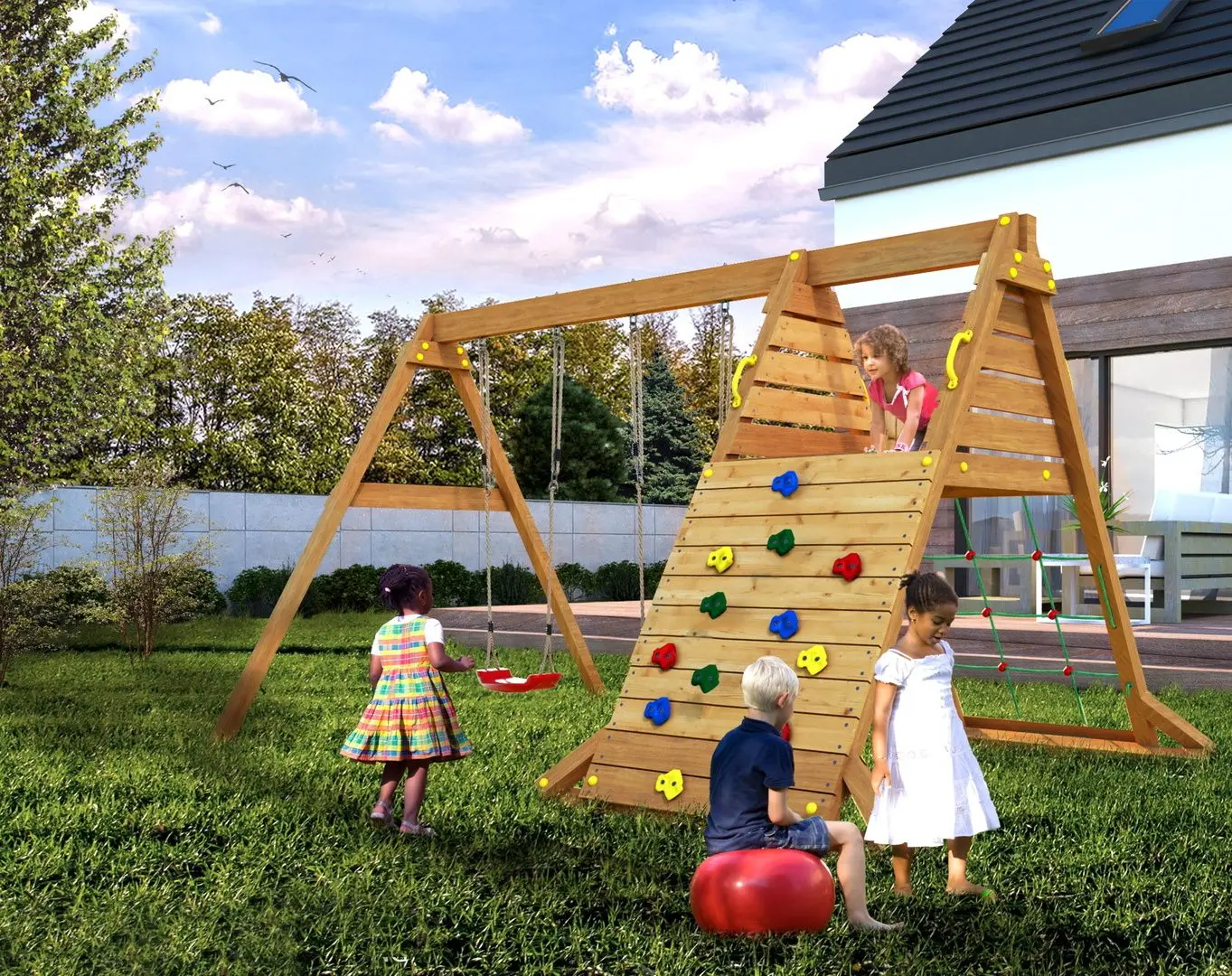 Complex de joaca Fungoo Spider King (Wood Teak)