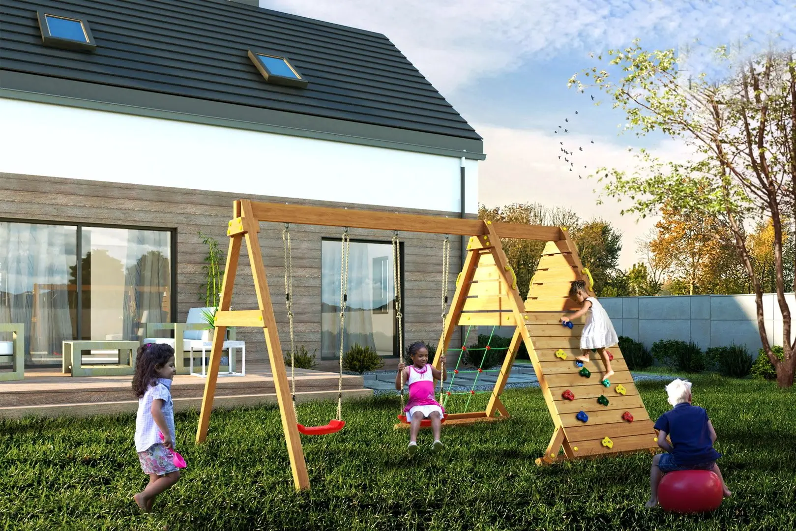 Complex de joaca Fungoo Spider King (Wood Teak)