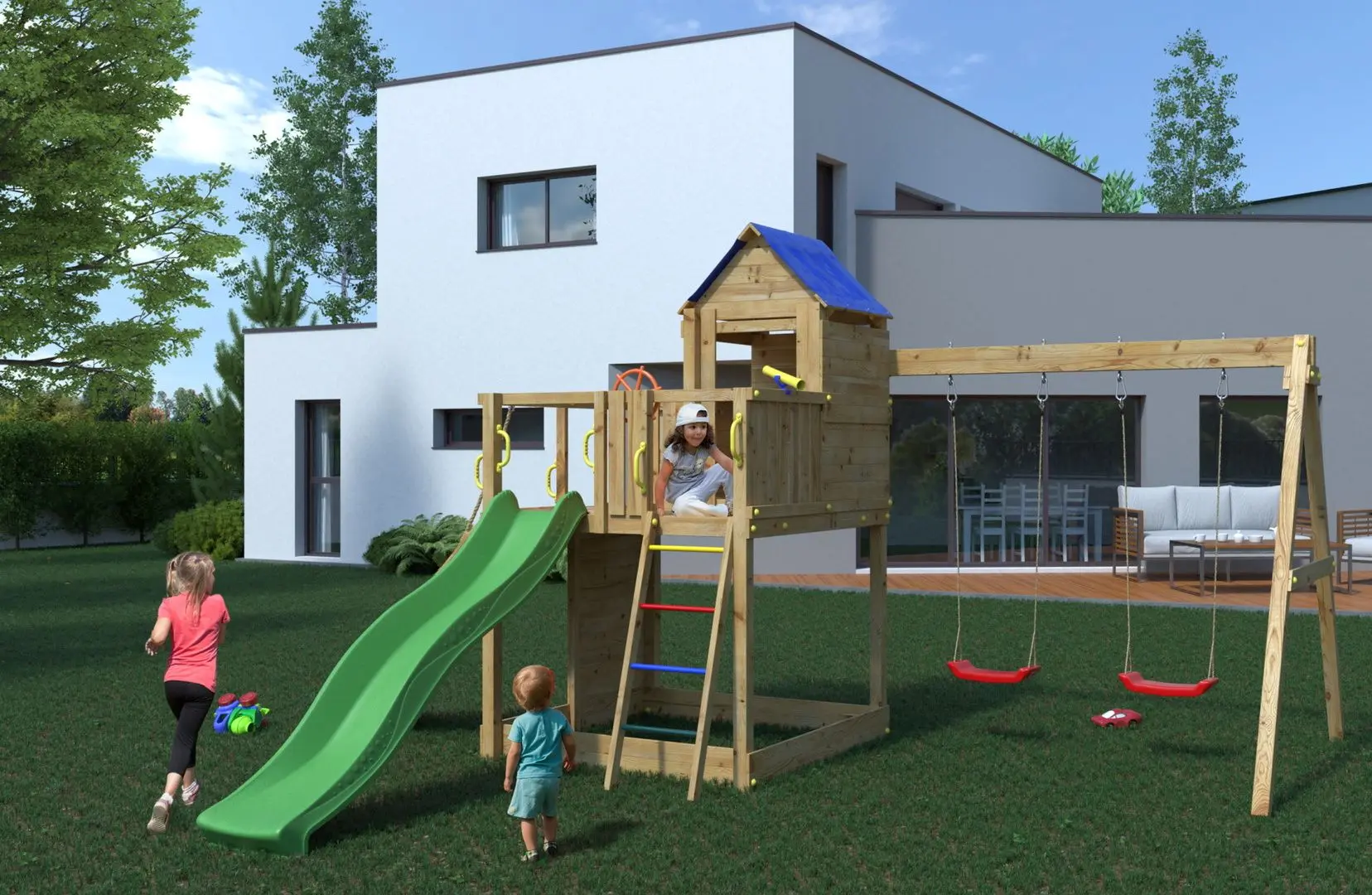 Complex de joaca Fungoo Treehouse (Wood KDI)