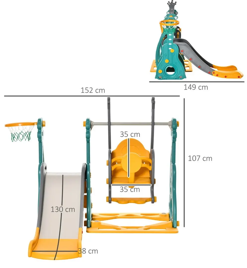 Complex de joaca Homcom 331-015 (Blue/Yellow)